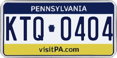PA license plate KTQ0404