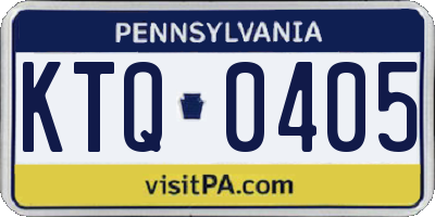 PA license plate KTQ0405