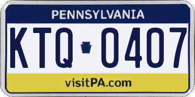 PA license plate KTQ0407