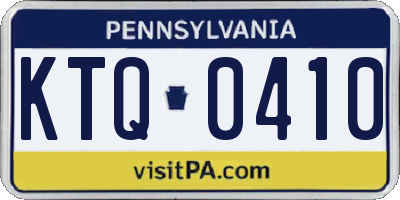 PA license plate KTQ0410