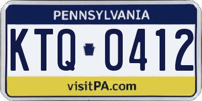 PA license plate KTQ0412