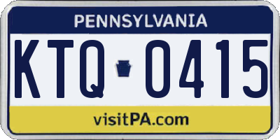 PA license plate KTQ0415