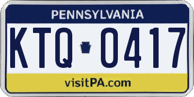 PA license plate KTQ0417