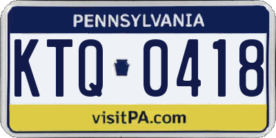 PA license plate KTQ0418