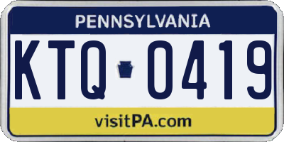 PA license plate KTQ0419