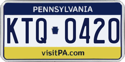 PA license plate KTQ0420