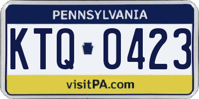 PA license plate KTQ0423