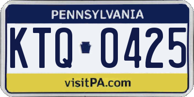 PA license plate KTQ0425