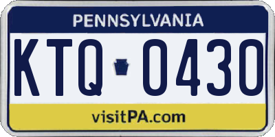 PA license plate KTQ0430