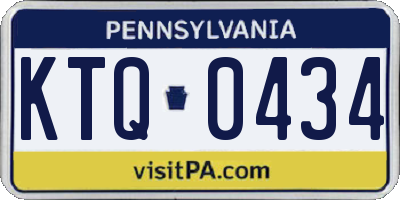 PA license plate KTQ0434