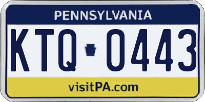 PA license plate KTQ0443