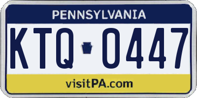 PA license plate KTQ0447