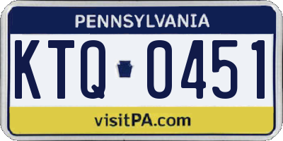 PA license plate KTQ0451