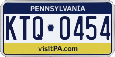 PA license plate KTQ0454