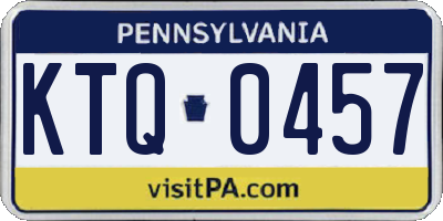 PA license plate KTQ0457