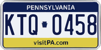 PA license plate KTQ0458