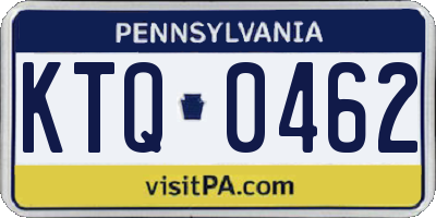PA license plate KTQ0462