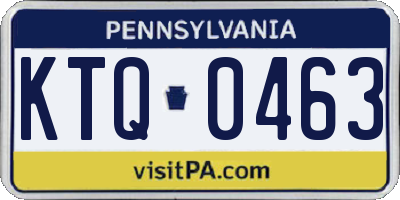 PA license plate KTQ0463