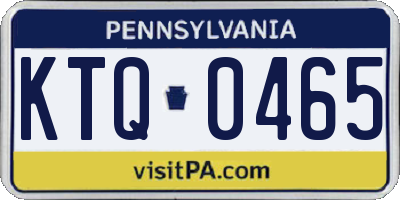 PA license plate KTQ0465
