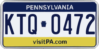 PA license plate KTQ0472