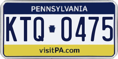 PA license plate KTQ0475
