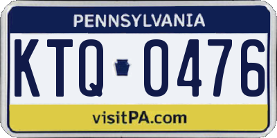 PA license plate KTQ0476
