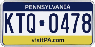 PA license plate KTQ0478