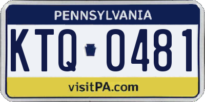 PA license plate KTQ0481