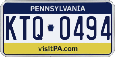PA license plate KTQ0494