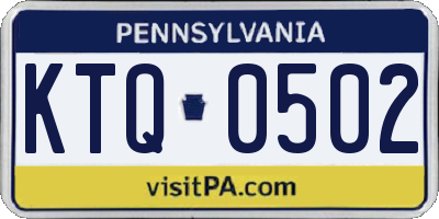 PA license plate KTQ0502