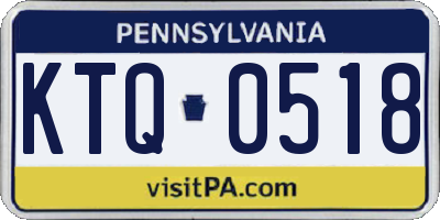PA license plate KTQ0518