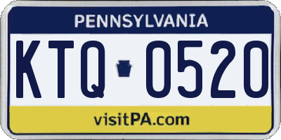 PA license plate KTQ0520