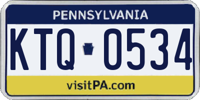 PA license plate KTQ0534