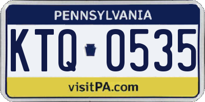 PA license plate KTQ0535