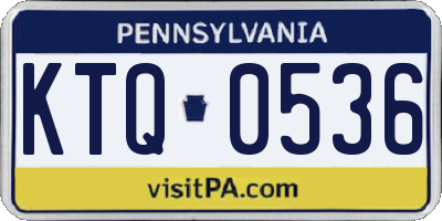 PA license plate KTQ0536