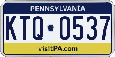 PA license plate KTQ0537
