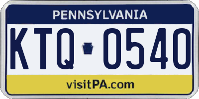 PA license plate KTQ0540