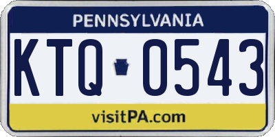 PA license plate KTQ0543
