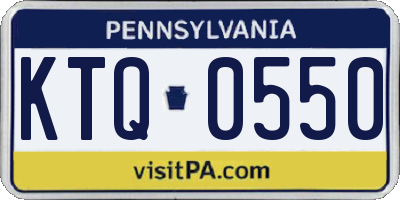 PA license plate KTQ0550