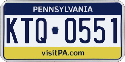 PA license plate KTQ0551