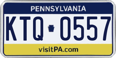 PA license plate KTQ0557