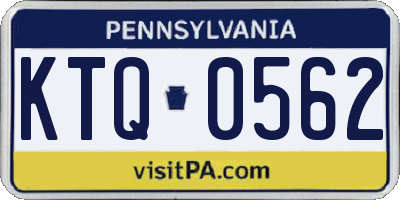 PA license plate KTQ0562