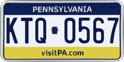 PA license plate KTQ0567