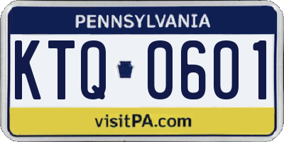 PA license plate KTQ0601