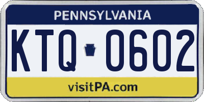 PA license plate KTQ0602