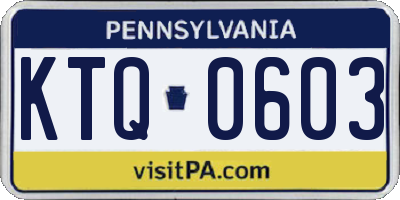PA license plate KTQ0603