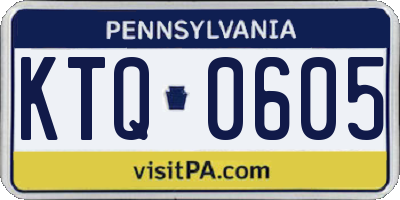 PA license plate KTQ0605