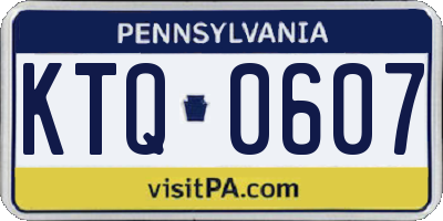 PA license plate KTQ0607