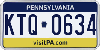 PA license plate KTQ0634