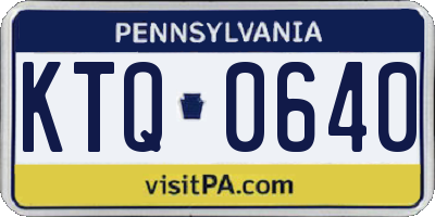 PA license plate KTQ0640